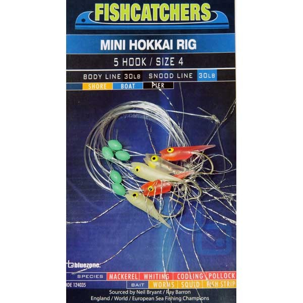 Fishcatcher 5 Hook Mini Hokkai Rig 4 – Bluezone Fishing